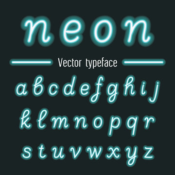 Handwritten Vector Neon Light Alphabets
