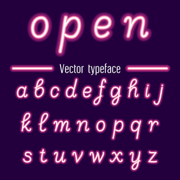Handwritten Vector Neon Light Alphabets