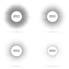 Wall Mural - Set of halftone abstract dotted backgrounds for your design. Halftone effect vector pattern. Circle dots isolated on the white background. Vector abstract logo design element.