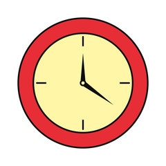 Canvas Print -  red clock  over white  vector illustration