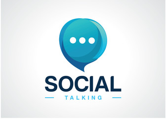 Poster - Social Talking Logo Template Design Vector, Emblem, Design Concept, Creative Symbol, Icon