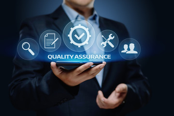 Wall Mural - quality assurance service guarantee standard internet business technology concept