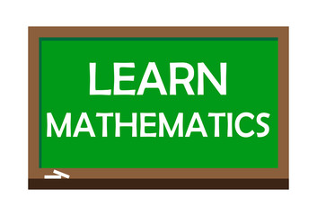 Wall Mural - Learn mathematics write on green board. Vector illustration.