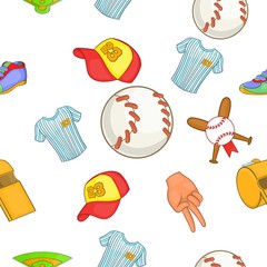 Poster - Baseball pattern, cartoon style