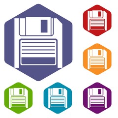 Poster - Magnetic diskette icons set