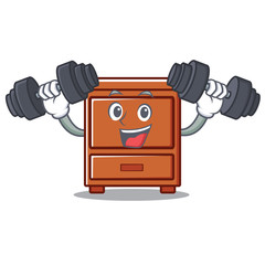 Sticker - Fitness wooden drawer character cartoon