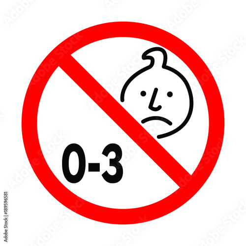 Not suitable for children under 3 years choking hazard forbidden sign