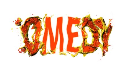 Wall Mural - comedy. vivid animation of words on an isolated background