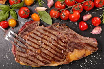 Poster - grilled beef and tomatoes