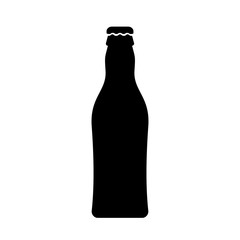 Wall Mural - Beer bottle black silhouette icon