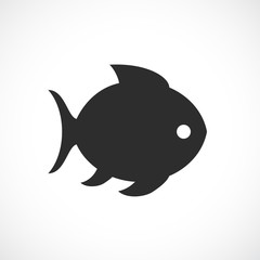 Sticker - Fish silhouette vector icon