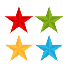 Wall Mural - Five pointed stars set vector icon