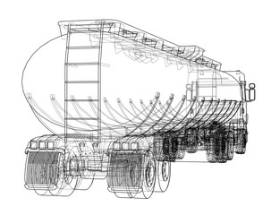 Wall Mural - Oil truck sketch illustration