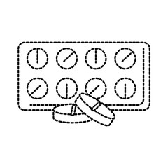 Sticker - pills drugs isolated icon vector illustration design