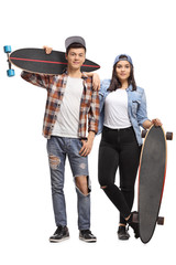 Sticker - Teenage skaters with longboards