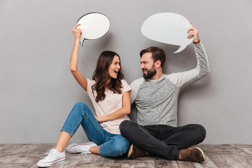 Sticker - Portrait of an excited young couple