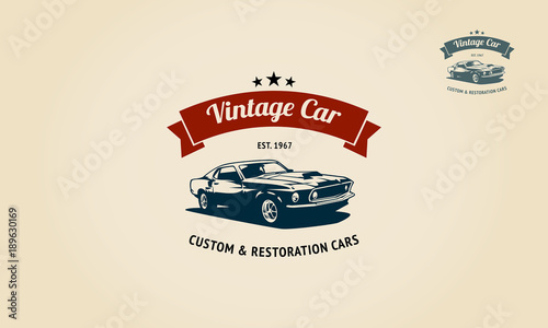 Vintage Cars Logo Template With Service Custom And Restoration Car For Your Company Vector Logo Illustration Buy This Stock Vector And Explore Similar Vectors At Adobe Stock Adobe Stock