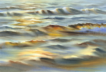  sunny sea reflections watercolor background