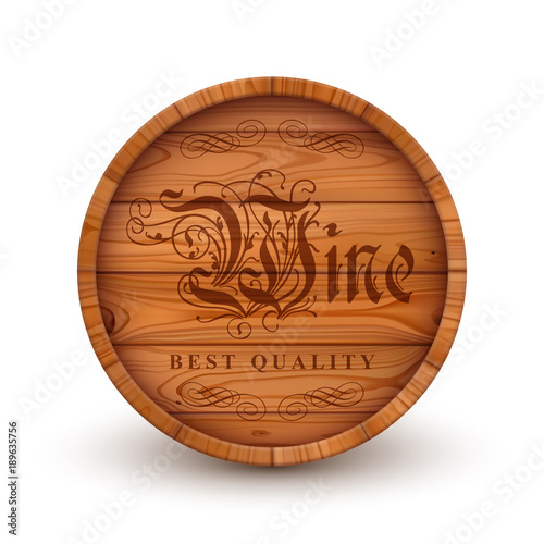 Fotografía Wooden old barrel isolated on white background