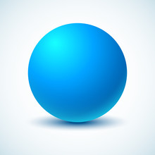 Blue Ball. Vector Illustration. 