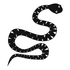 Wall Mural - Black snake wriggling icon, simple style