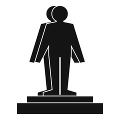 Poster - 3d model of a man icon, simple style