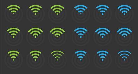 Poster - wifi signs and icons, wireless signal symbols
