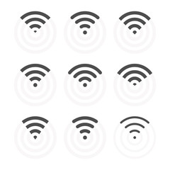 Poster - wifi signs and icons, wireless signal symbols