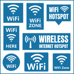 Poster - wifi signs and icons, wireless signal symbols