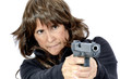 © Pamela Au - Mature Woman shooting a Handgun