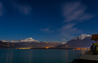 Canvas Print - Lago Santa Croce Inverno