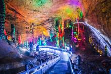 Beautiful Cave With Stalagmites In China