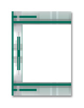 Cover A4 Layout With Green Symmetric Strips On The Gray Background. Large White Text Space. Modern Border Design. Geometric Abstract Template For Portfolio, Brochures, Books, Magazines, Presentations