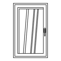 Poster - closed white window icon outline