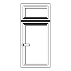 Poster - wooden window icon outline