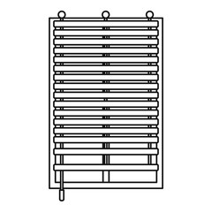 Poster - window with wooden jalousie icon outline