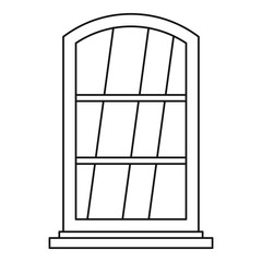 Poster - white narrow window icon outline