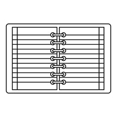 Poster - Open spiral lined notebook icon outline