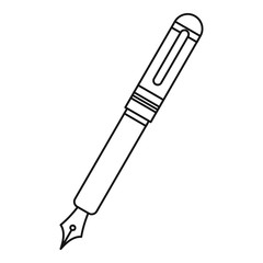 Poster - black fountain pen icon outline