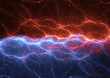 © Martin Capek - Fire and ice plasma, lightning bolt background