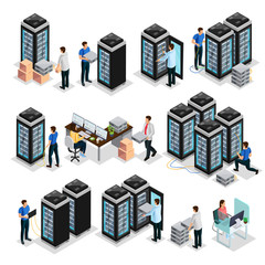 Wall Mural - Isometric Data Center Collection