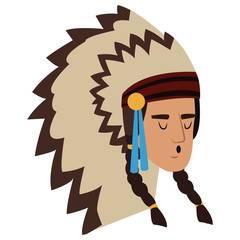 Poster - American indian face icon vector illustration graphic design