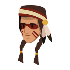 Poster - American indian face icon vector illustration graphic design