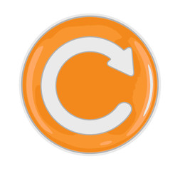 Poster - Button with refresh sign. Image with clipping path