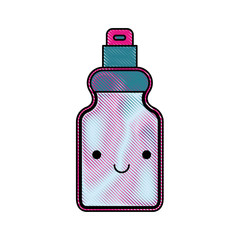 Wall Mural - kawaii detergent bottle in colored crayon silhouette vector illustration