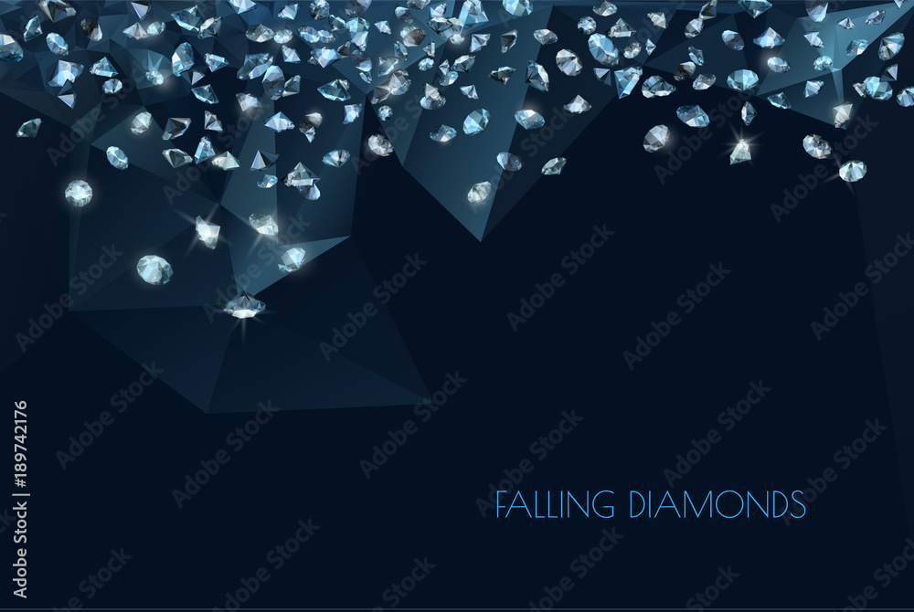 shiny diamonds background - obrazy, fototapety, plakaty 