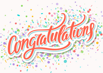 Congratulations card. Hand lettering