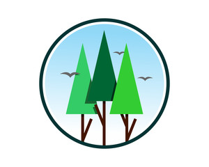 Wall Mural - pine forest fir spruce tree nature image vector icon logo 2