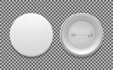 Blank white round pin