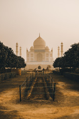 Wall Mural - Taj Mahal seen from Mehtab Bagh Garden on the otherside of Yamuna River, Agra, Uttar Pradesh